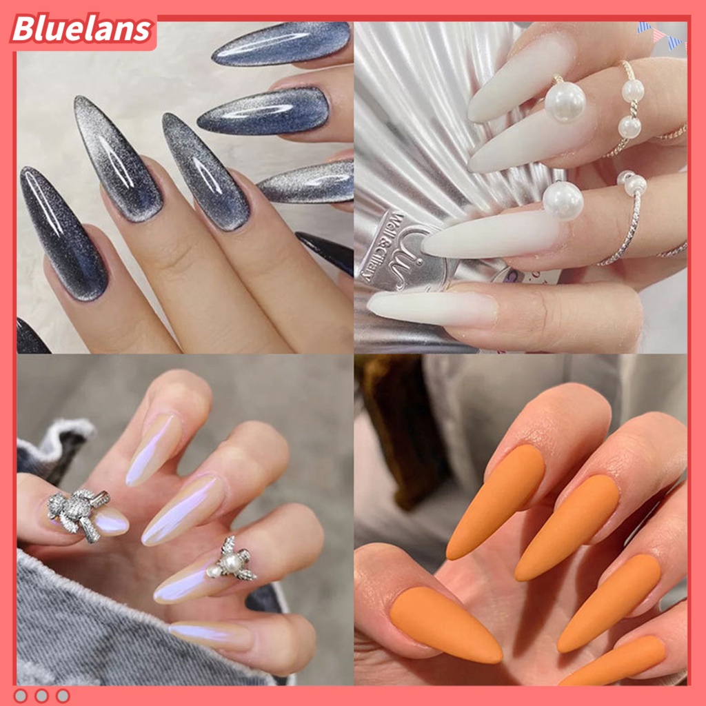 [BLM] 100pcs /Set Tips Kuku Palsu Permukaan Halus Kuku Memanjang Cakupan Penuh Kuku Panjang Tips Ekstensi Jari Palsu Untuk Kecantikan