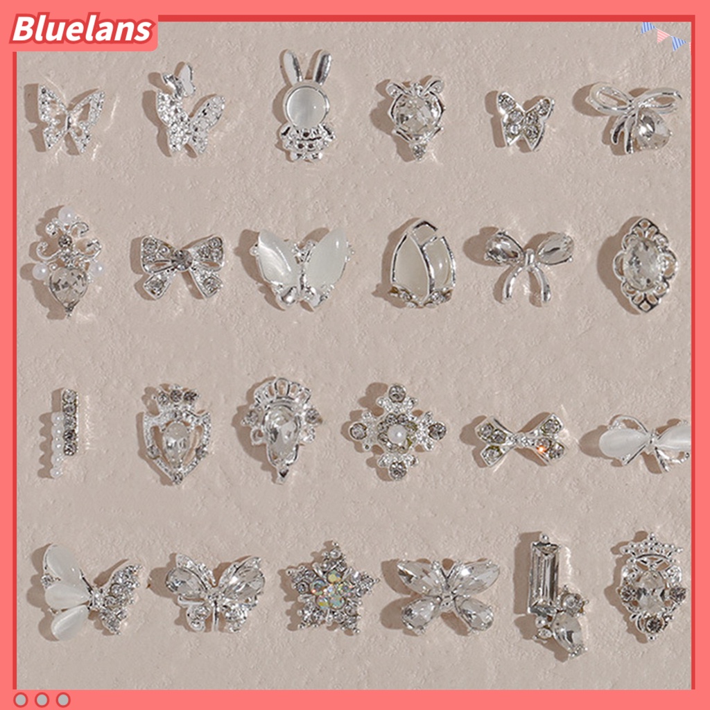 [BLM] 20pcs Hiasan Kuku Bentuk Kreatif Paduan Tahan Luntur Pesona Kuku Kupu-Kupu Unik Shiny Manicures Decor Hadiah Ulang Tahun