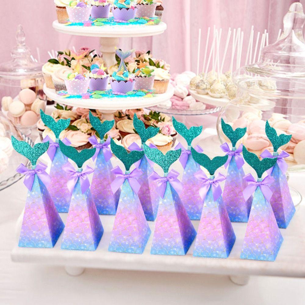 Lanfy Candy Box Halus Cantik Untuk Anak-Anak Tema Mermaid Baby Shower Mermaid Tail Hadiah Pernikahan