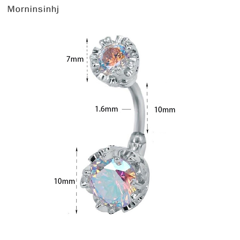 Mornin Kristal Pusar Cincin Pusar Zirkon Drop Menjuntai Tubuh Perut Perhiasan Untuk Wanita Pantai Perut Pusar Cincin Perhiasan Hadiah id
