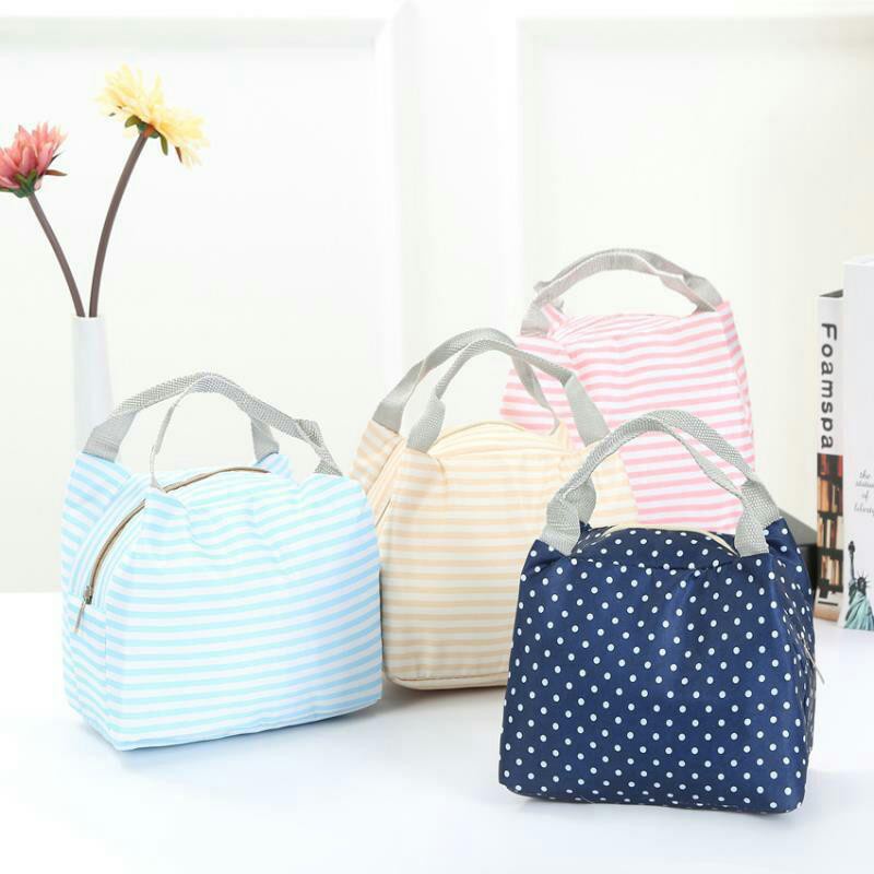 Tas Bekal OS18 - Iconic Insulated Lunch Bag Cooler Tas Bekal Makan Garis Dot Kupu -GN87 *2444*