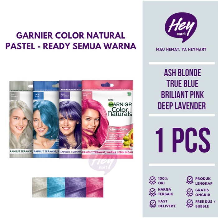 GARNIER COLOR NATURALS ULTRA PASTEL ASH GREY PINK BLUE SEMIR RAMBUT