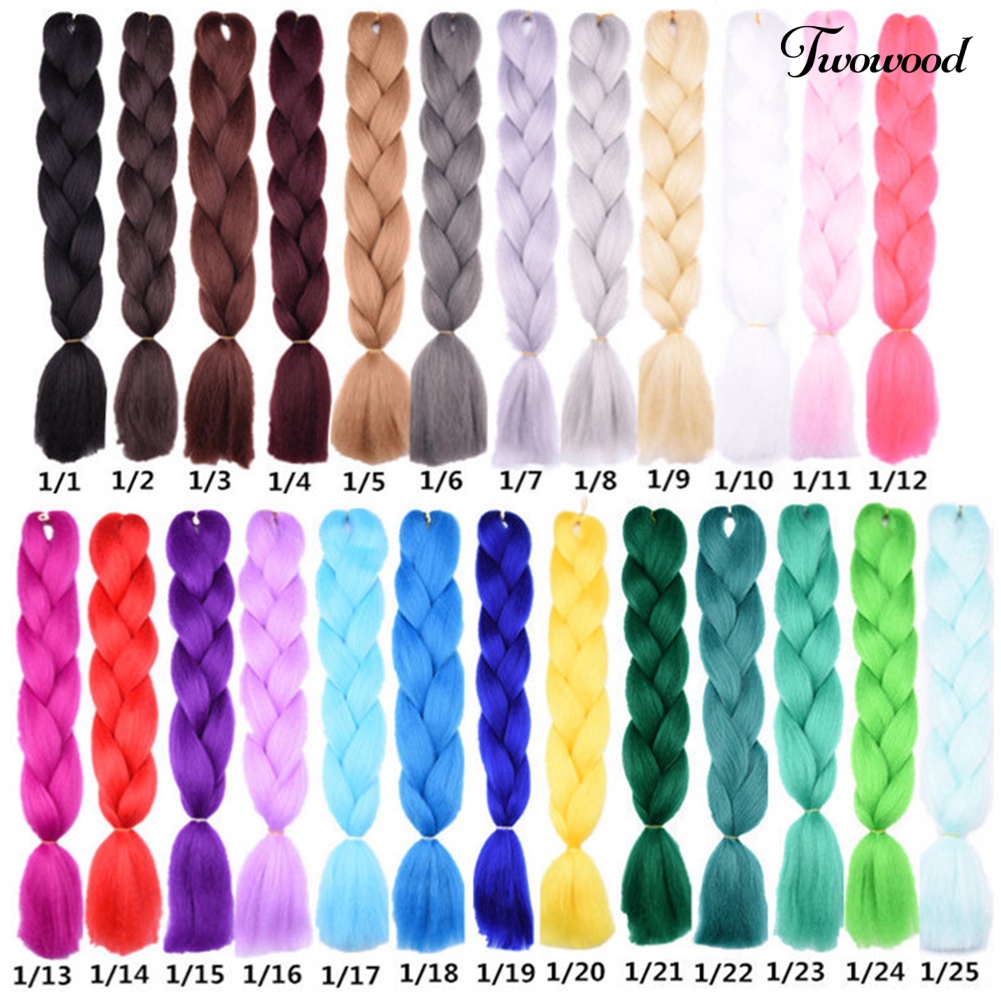 Twowood Wanita Jumbo Crochet Mengepang Warna Ombre Sintetis Kanekalon Rambut Ekstensi