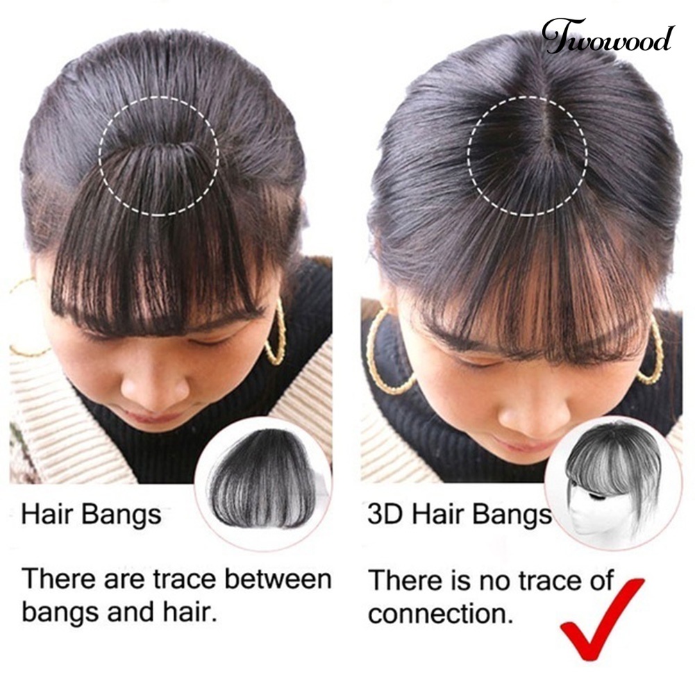 Twowood Fashion 3D Air Fringe Ultra-Tipis Mulus Palsu Bang Wig Rambut Ekstensi Sopak