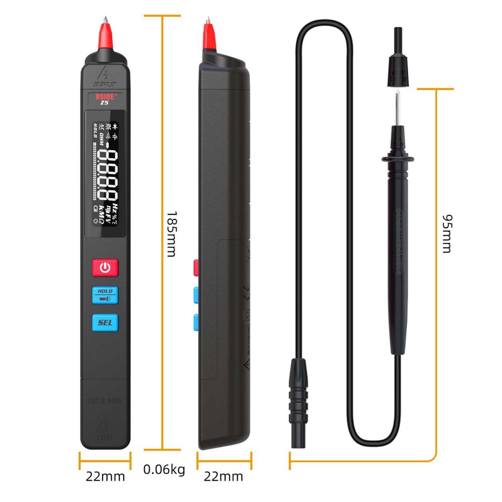 Tespen Digital Multimeter Voltage Tester Pen LCD Screen 6000 Count