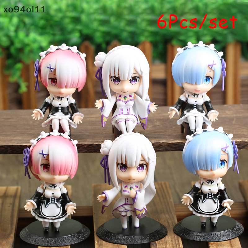 Xo 6Pcs Kehidupan Di Dunia Yang Berbeda Dari Zero Model Patung Anime Rem Apron Maid Dress Up Figure Patung Mainan Boneka Ornamen Desktop OL