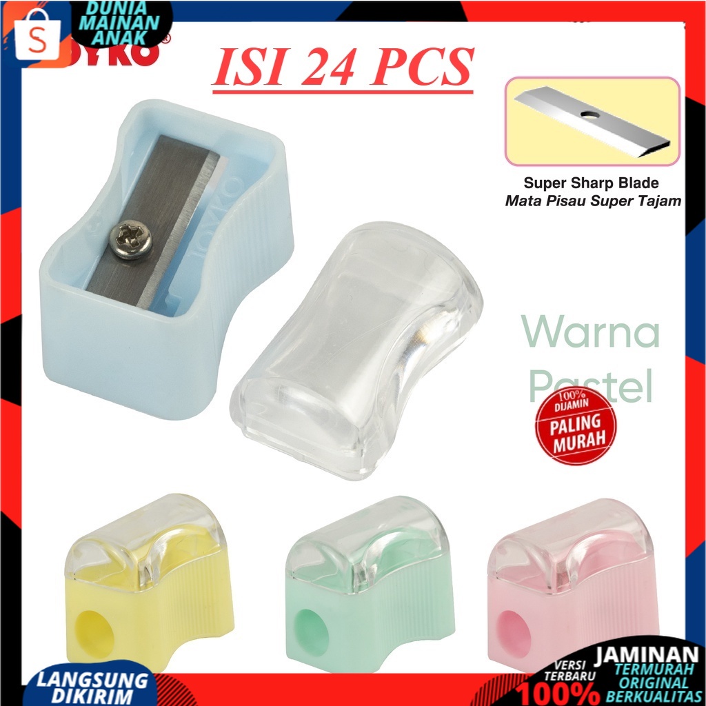 isi 24 Rautan Serutan Sharpener Joyko SP-362PTL 1PACK 24 PCS MURH GROSIR