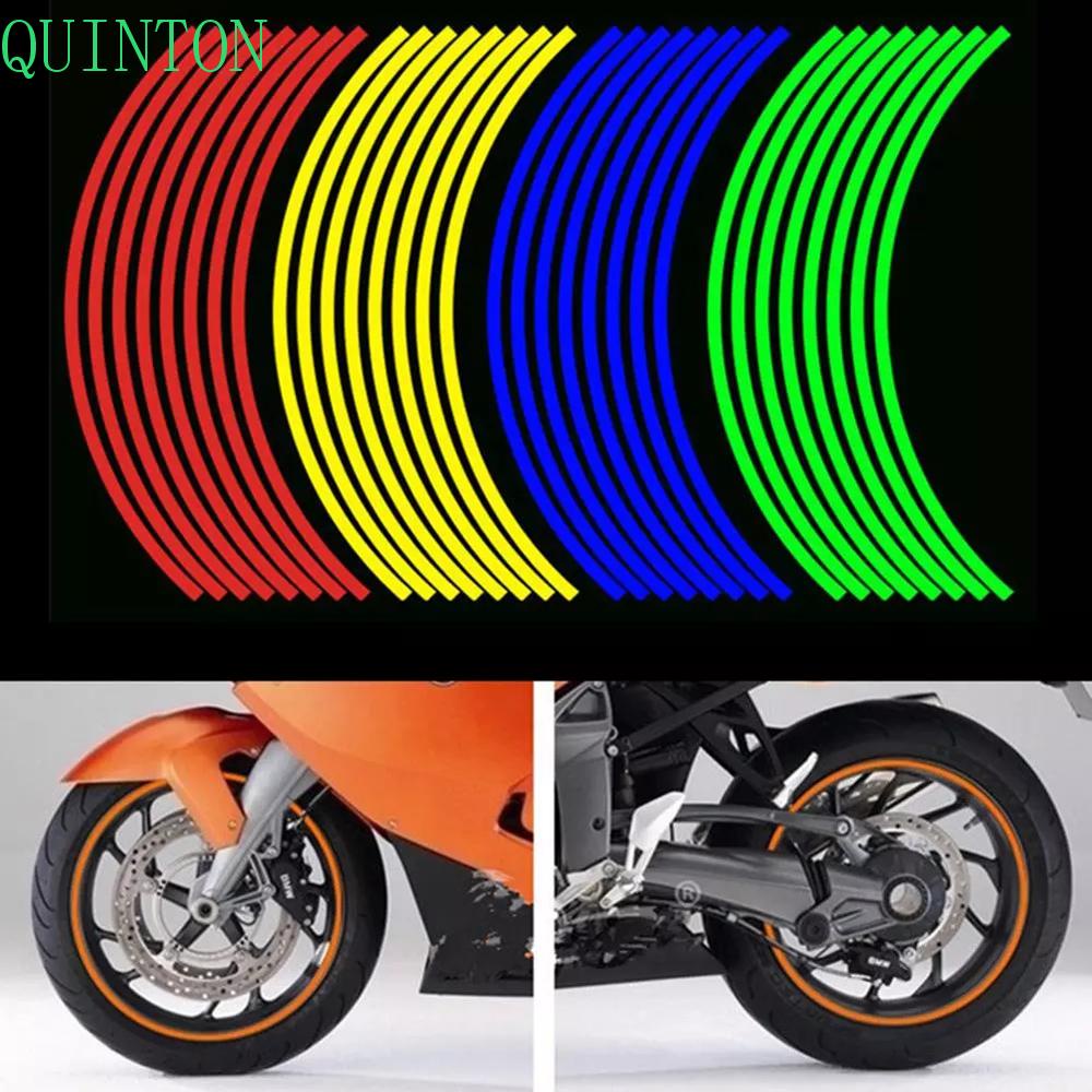 Quinton Motors Wheel Sticker Auto Decals Untuk Kawasaki Strip Reflektif Stiker Motor 17&quot;18&quot; Stiker Sepeda Rim Stripe Tape