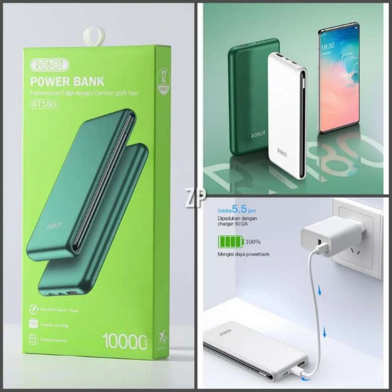 Powerbank 10.000mAh dual input/output RT-180by ROBOT.