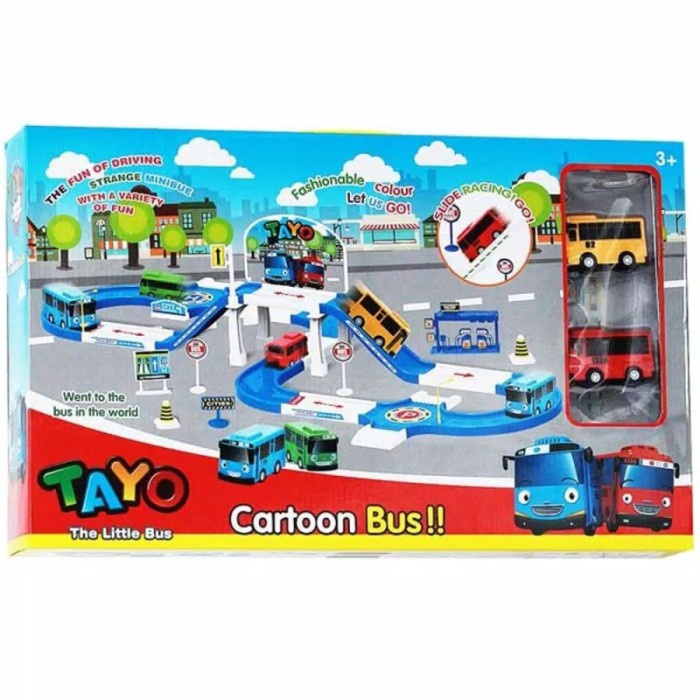 mainan bus tayo dan jalan kotak