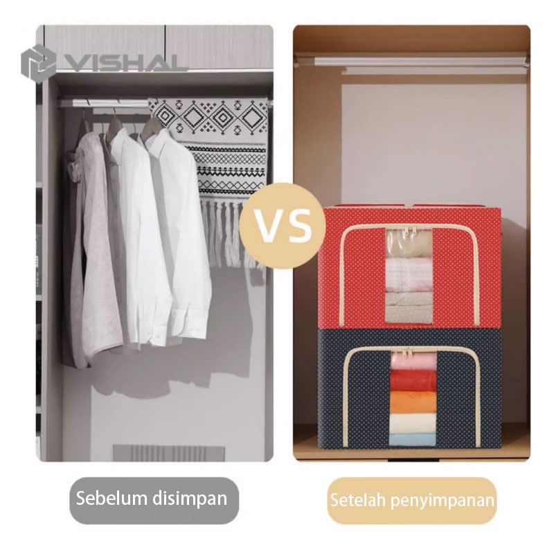 VISHAL Storage Box Tempat Penyimpanan Pakaian / Baju Multifungsi Storage Bag Jumbo multifungsi  VS-139