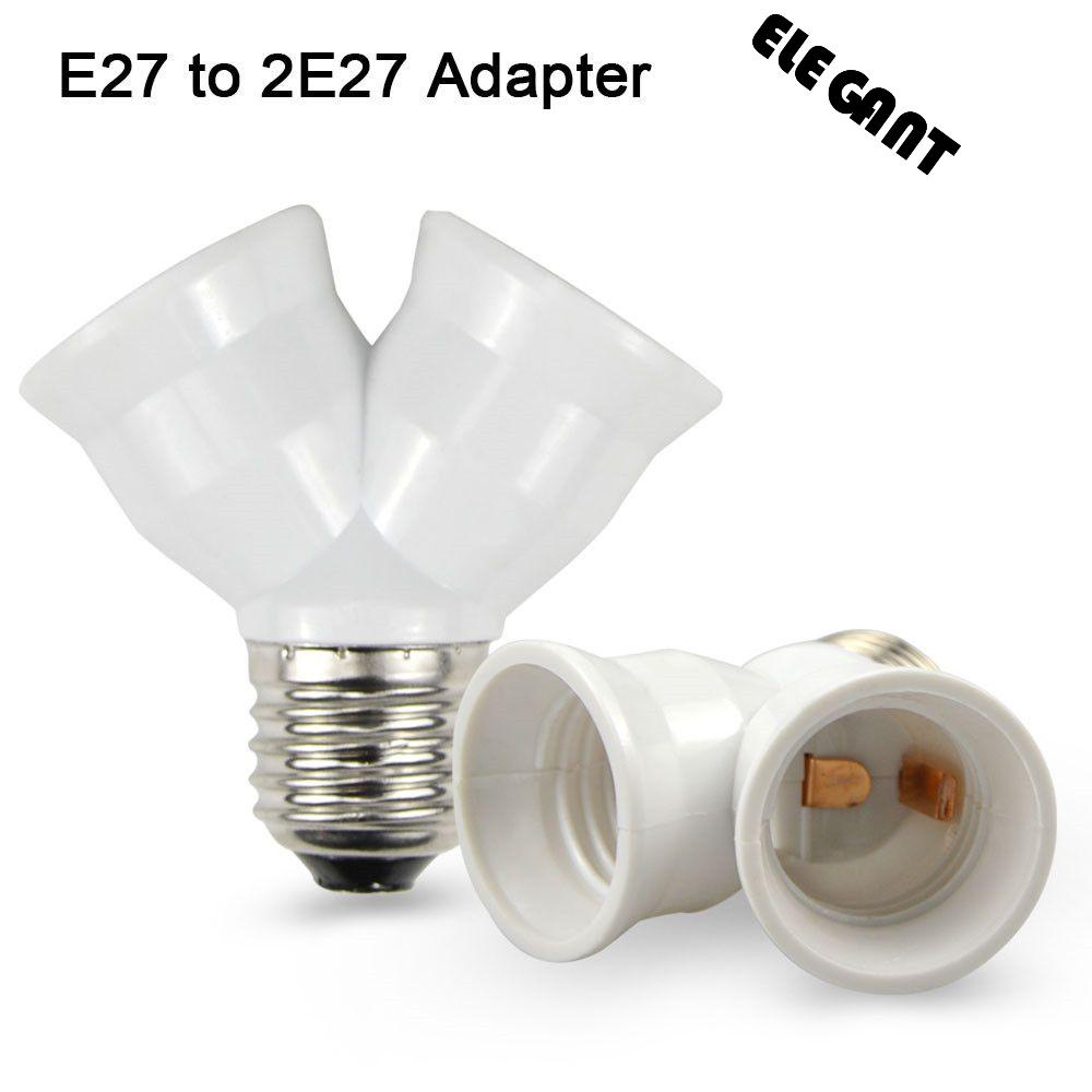 [Elegan] E27 Bohlam E27 Ke Double E27 Splitter Lamp Holder Light Bulb Converter