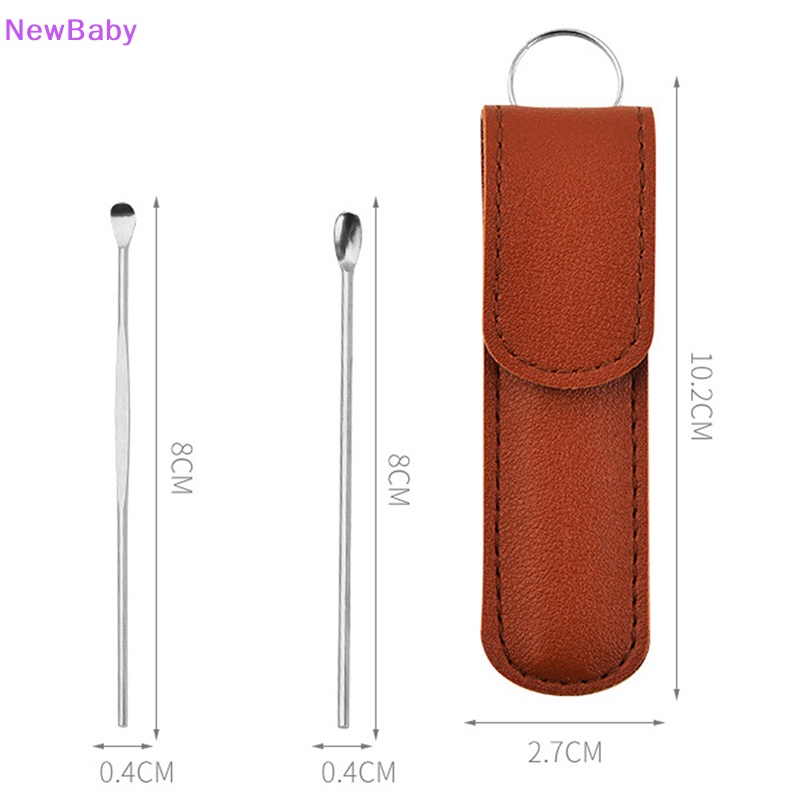 Newbaby Pembersih Telinga Stainless Steel Reusable Ear Pick Set Perawatan Kesehatan Cleaning Ear Kit ID