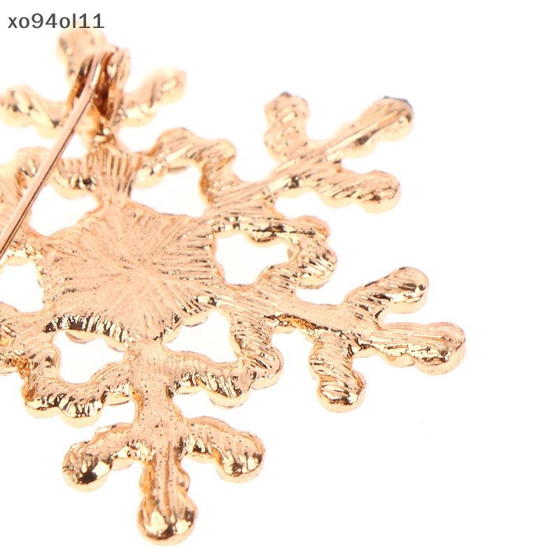 Xo Berlian Imitasi Hias Snowflake Berbentuk Bros Alloy Brooch Perhiasan Aksesoris OL