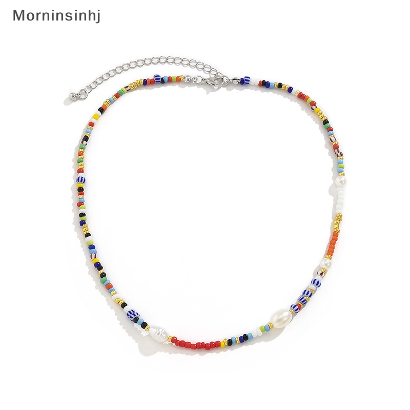 Mornin Trendi Bohemia Warna Hujan Manik-Manik Rantai Mutiara Choker Kalung Untuk Wanita Gaya Korea Fashion Lebah Kecil Aksesoris Perhiasan id