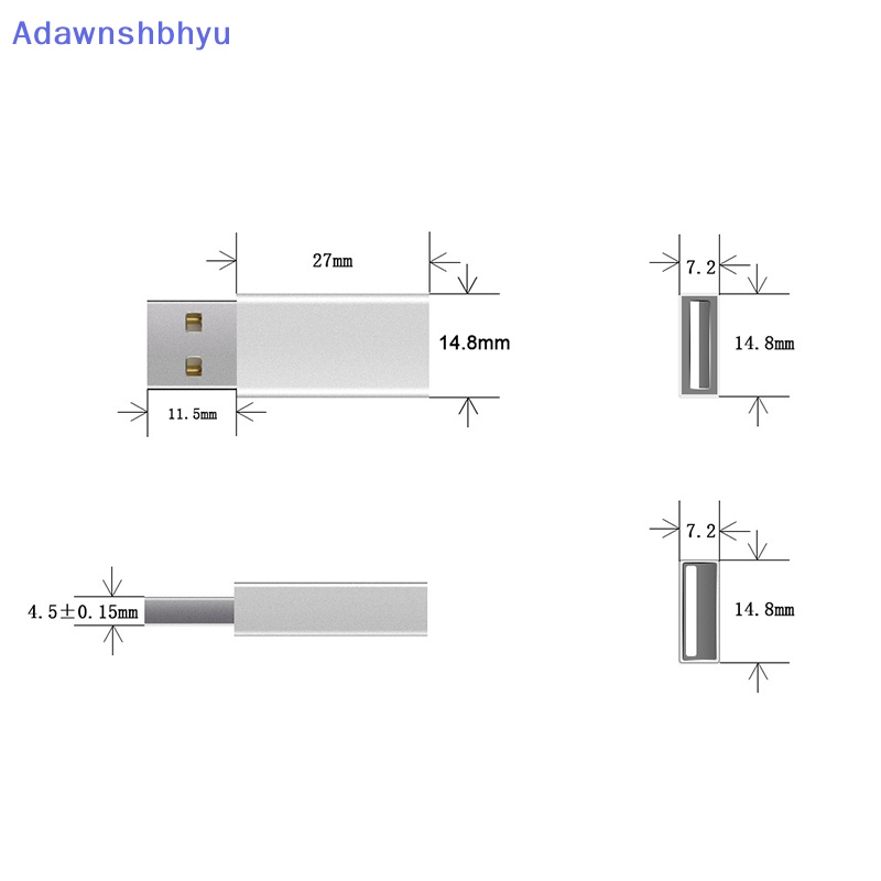 Adhyu USB Data Blocker Mendukung Pengisian Daya Hingga 5V /2.4A Untuk Android IOS Windows Sistem Blackberry Melindungi Dukungan Keamanan Data  Konektor USB Male To Female 3.0 USB Data Blocker ID