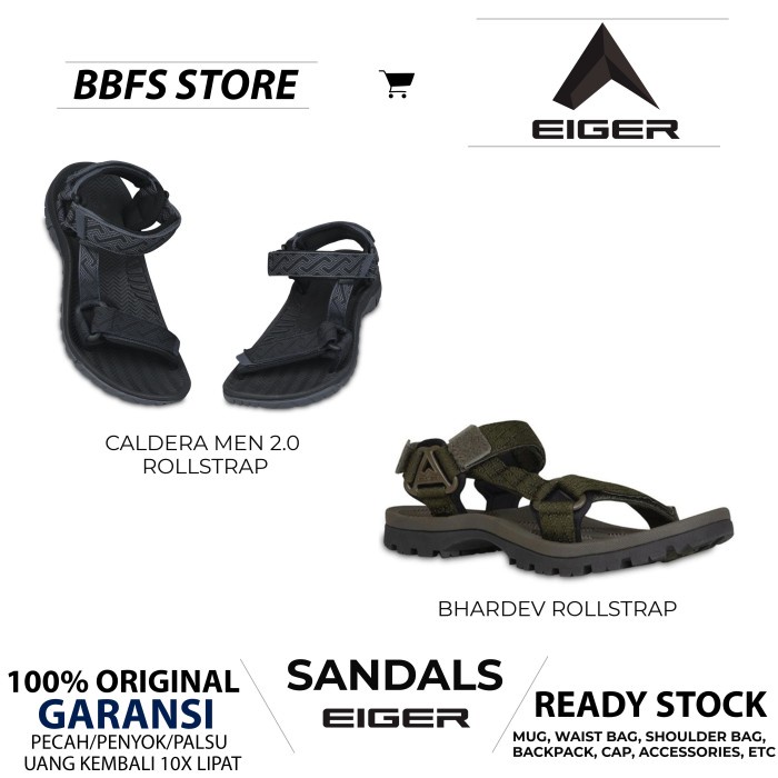 EIGER 1989 ORIGINAL BHARDEV ROLL STRAP SANDALS SENDAL GUNUNG rollstrap