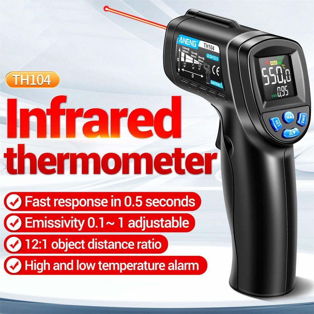 POPULAR Populer Infrared Thermometer Non Kontak D:S=12:1 -58℉ Kepada1022℉ (-50℃ Kepada550℃) Pyrometer IR Digital Untuk Industri