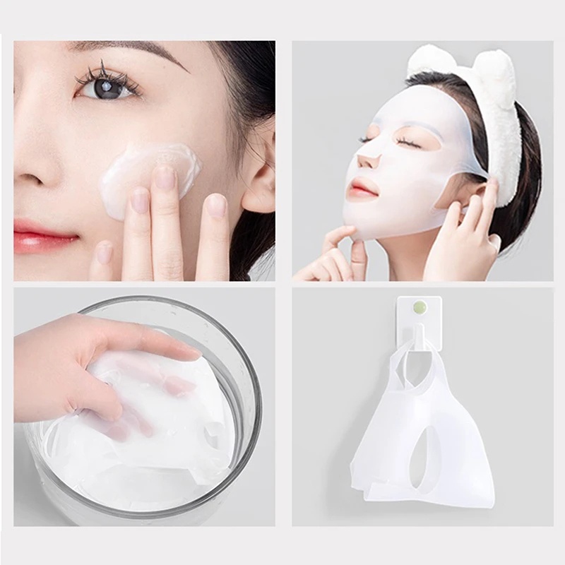 3d Silicone Facial Mask Cover/ Masker Wajah Pelembab Elastis Bisa Dicuci Aplikator Alat Bantu Tetap