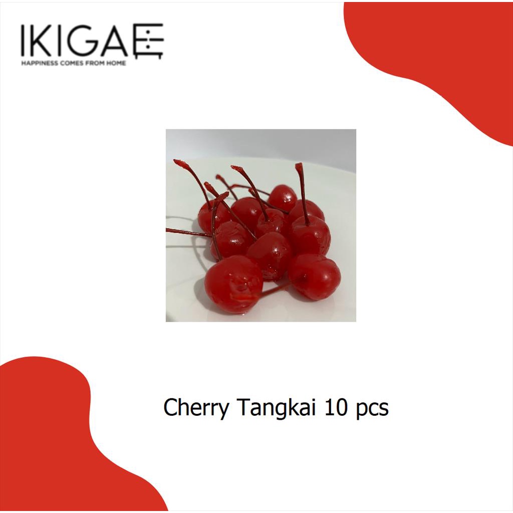 RED CHERRY / CERI MERAH  TANGKAI 10 PCS