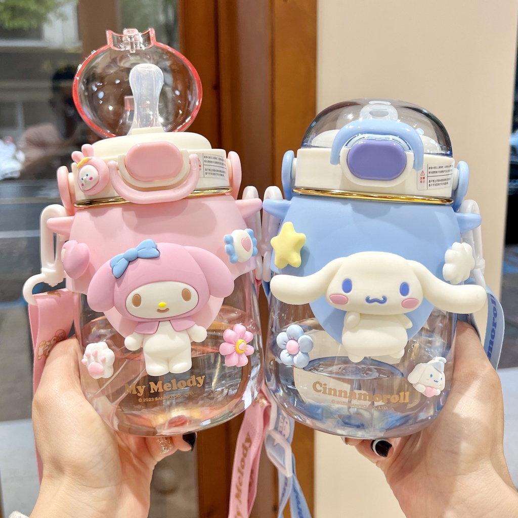 Sanrio Kuromi Cangkir Air Anak Perempuan Cantik Tinggi Lucu Straw Cup Botol Air Khusus Pergi Sekolah