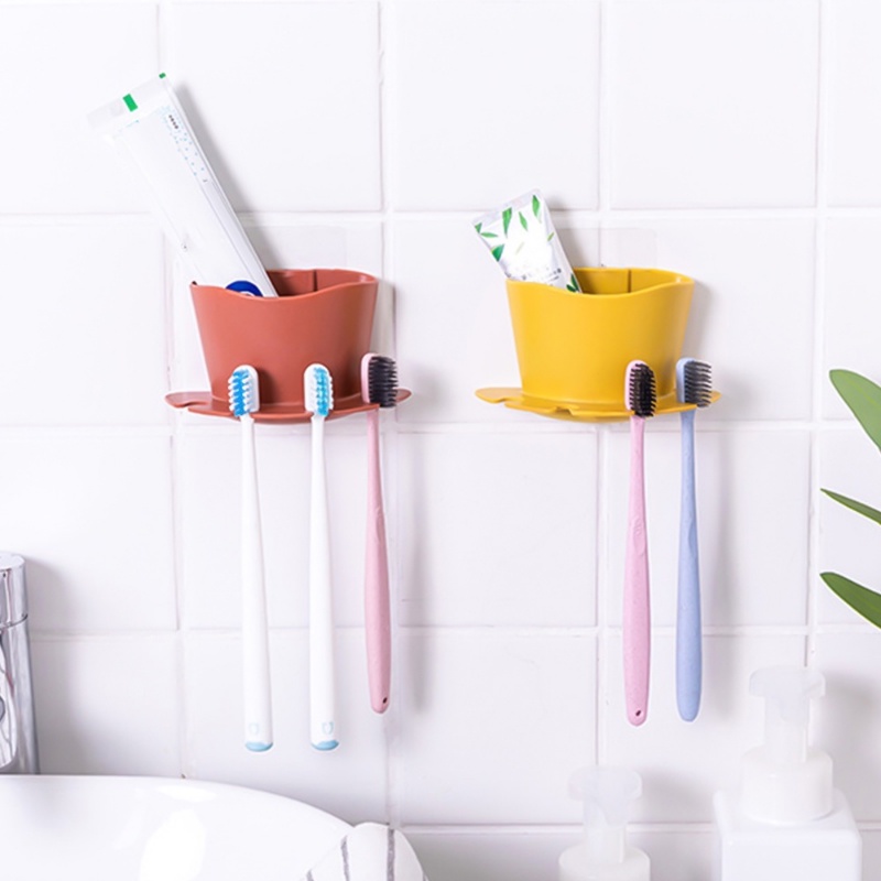 Rak Penyimpanan Alat Cukur Jenggot Odol Sikat Gigi Kamar Mandi/Multi-Posisi Self-adhesive Wall Mounted Toothbrushes Hanger Hook