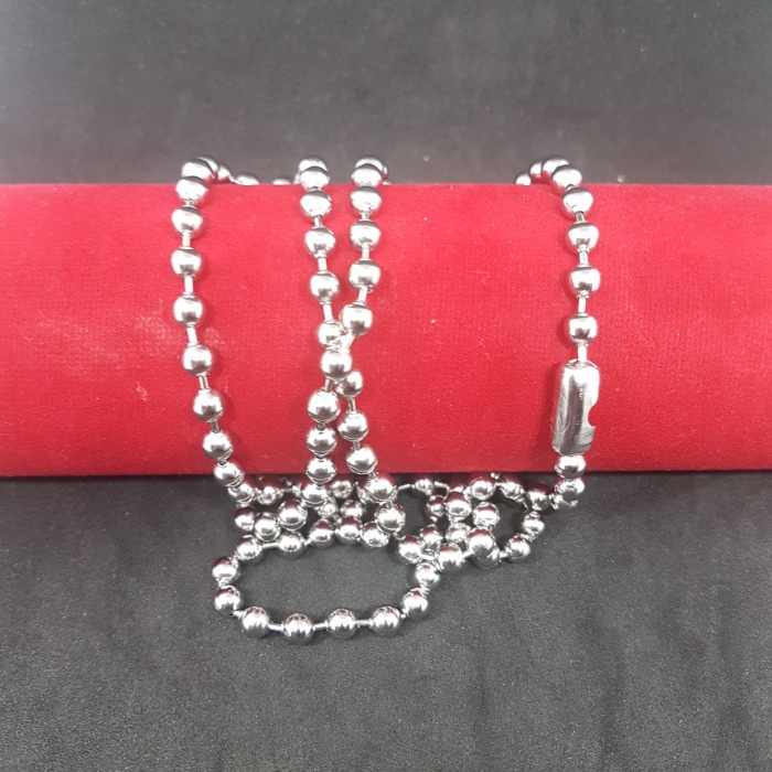 kalung besi putih  ambon - biji lada atau bola 5.5 ml