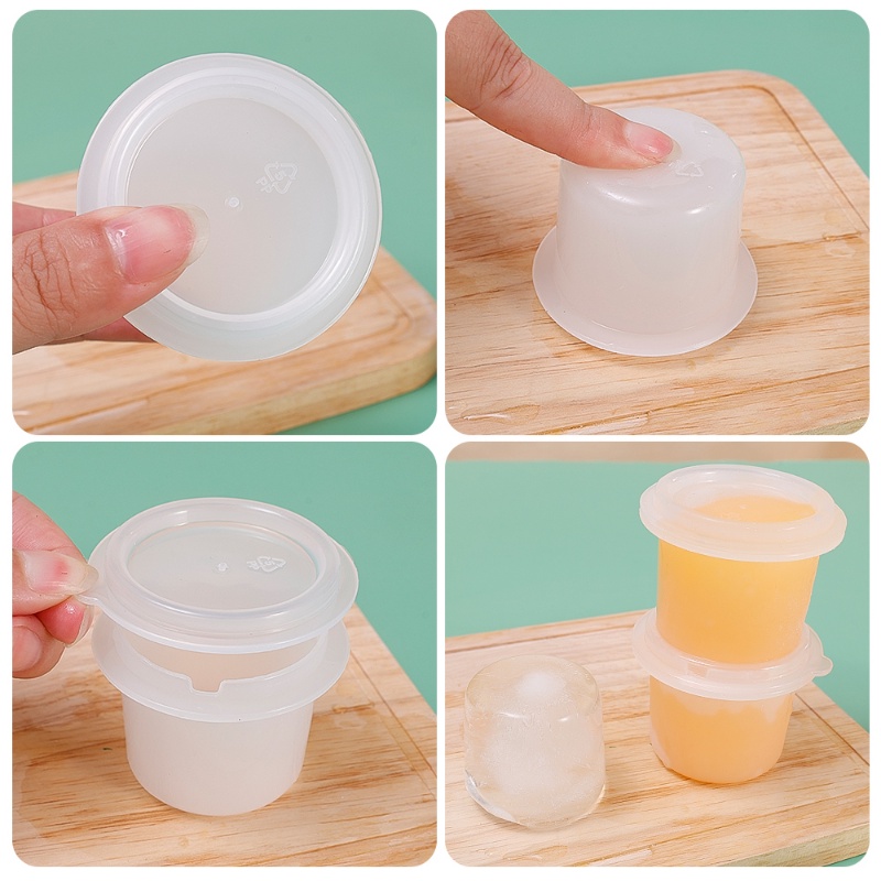 [Unggulan] Stackable Pudding Jelly DIY Cup Dengan Tutup/Tray Pembuat Makanan Pelengkap Bayi/Summer Fruit Popsicle Freezing Box/Cetakan Es Batu Mudah Dibentuk