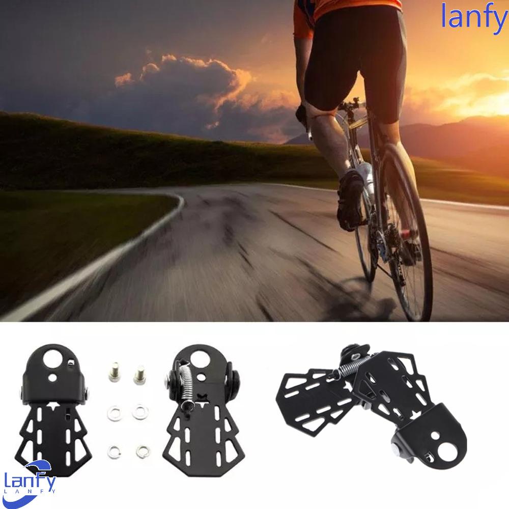 Lanfy Pedal Sepeda Aksesoris Sepeda Bagian Sepeda Road Bike Metal Hitam Folding Bicycle Foot Pegs