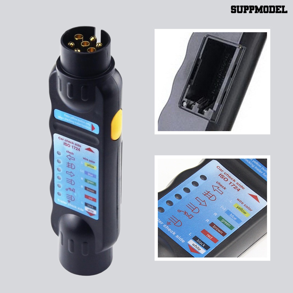 [SM]Trailer Tester 7pin 12V Plug Socket Alat Diagnostik Universal Caravan Derek Tow Bar Light Wiring Tester Trailer Tester Aksesoris Mobil