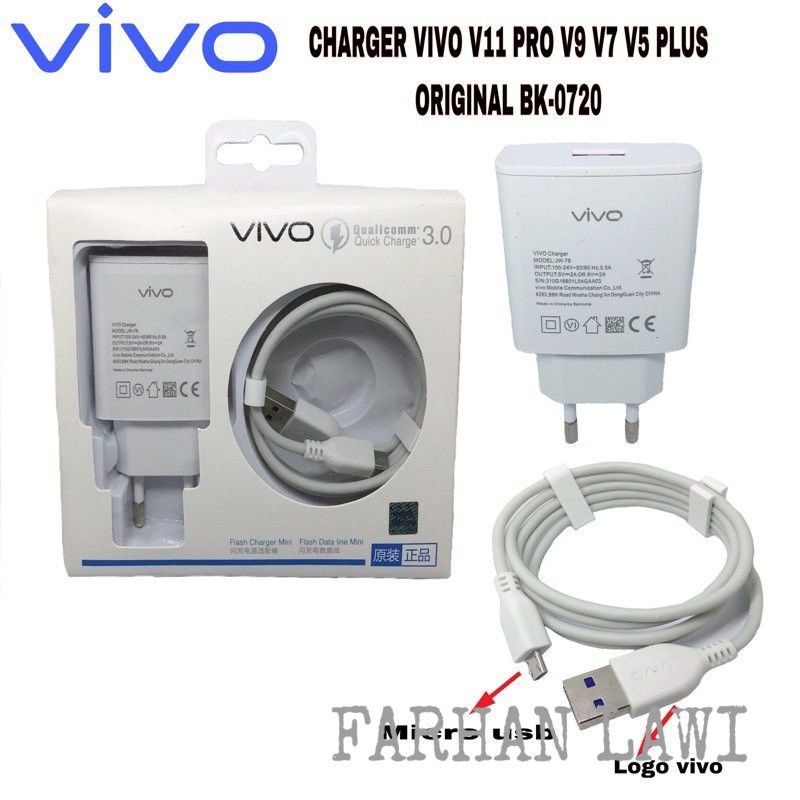 (ORI) CHARGER/CASAN VIVO V5 V7 V5PLUS V7PLUS Y81 Y83  V11 V11PRO USB MICRO