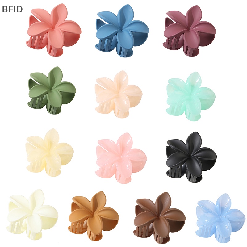 [BFID] 1pc Fashion Wanita Pantai Liburan Bohemia Telur Bunga Jepit Rambut Bunga Besar Hair Claw Hairpin Wanita Gadis Aksesoris [ID]