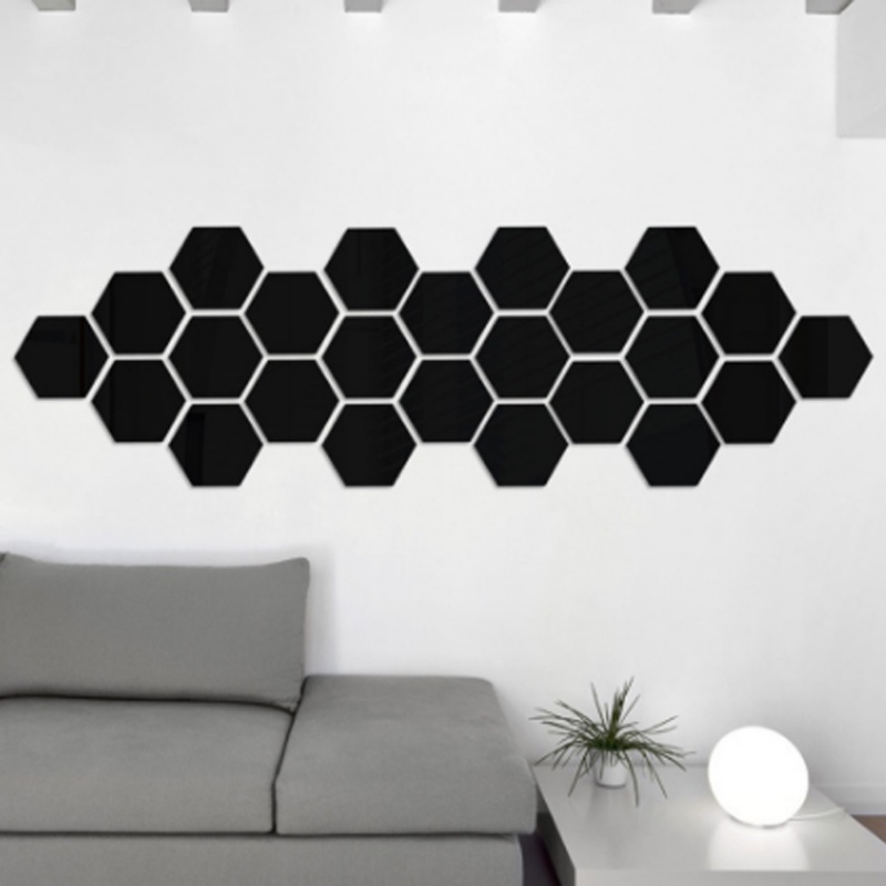 1pc 3D Cermin Stiker Dinding DIY Hexagon Akrilik Perekat Diri Mosaik Art Mirror Decals Removable Wall Sticker Untuk Dekorasi Rumah