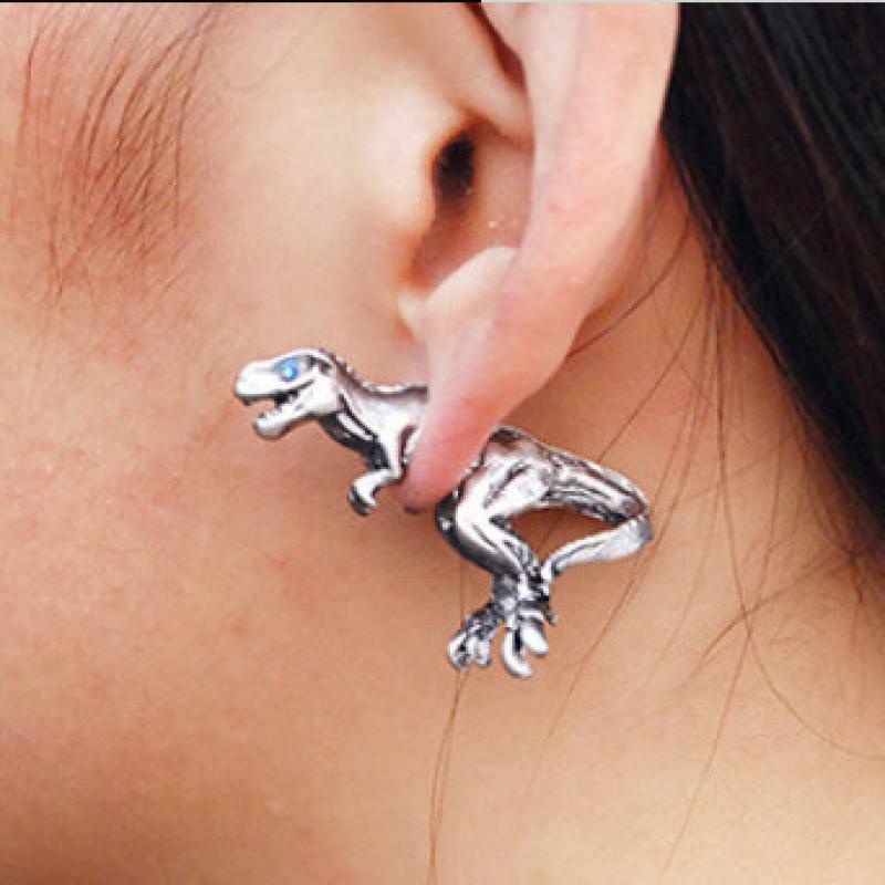 [FRA] Harajuku Tiga Dimensi Hewan Kecil Dinosaurus Fashion Kepribadian Piercing Stud Earrings