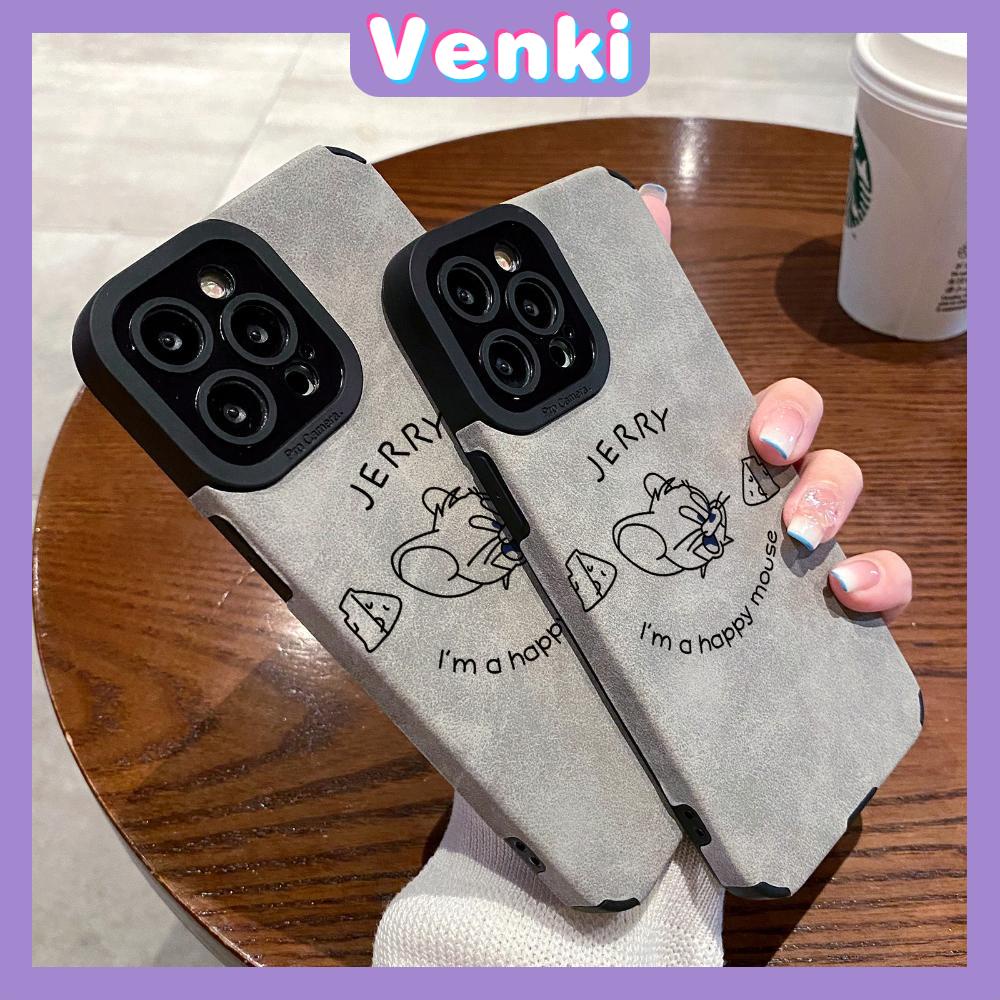 VENKI - Untuk iPhone 11 Case Leather Pupil Suede Case Soft Shockproof Phone Case Perlindungan Kamera Kartun Lucu Kompatibel dengan iPhone 14 13 Pro max 12 Pro max xr xs 7Plus 8Plus