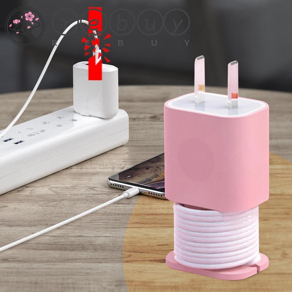 Rebuy Kabel Data Organizer Anti Lilitan Bobbin Winder Pelindung Case Cover Pencegah Jatuh Sambung Winding Organizer Charger Adaptor Protect Cover Charger Pelindung Lengan