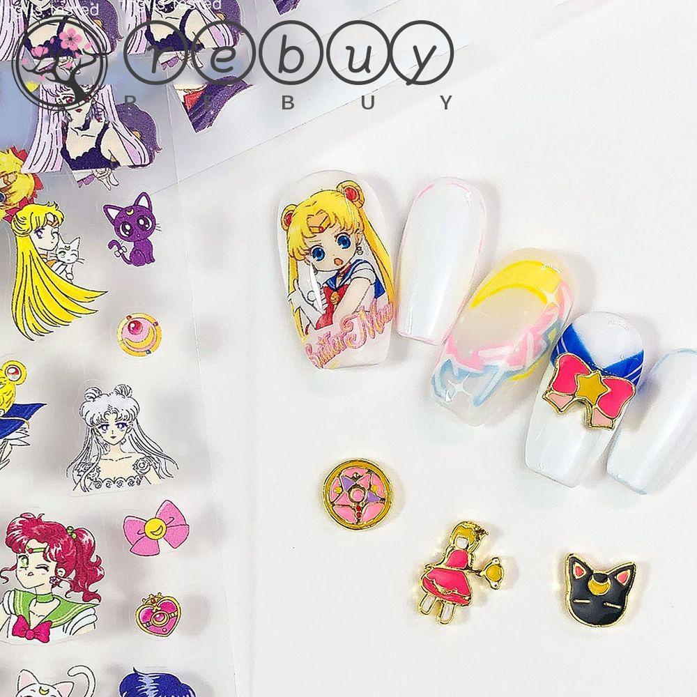 Rebuy Sailor Moon Stiker Kuku Alloy Tahan Air Kartun Aplikasi DIY Nail Art Dekorasi