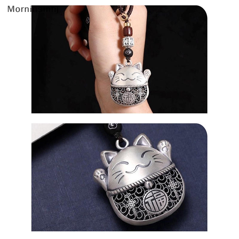 Mornin Lovely Lucky Cat Vintage Braided Rope Keychain Aksesoris Hiasan Mobil Fashion Mobil Liontin Aksesoris Mobil Lucky Key Rings id