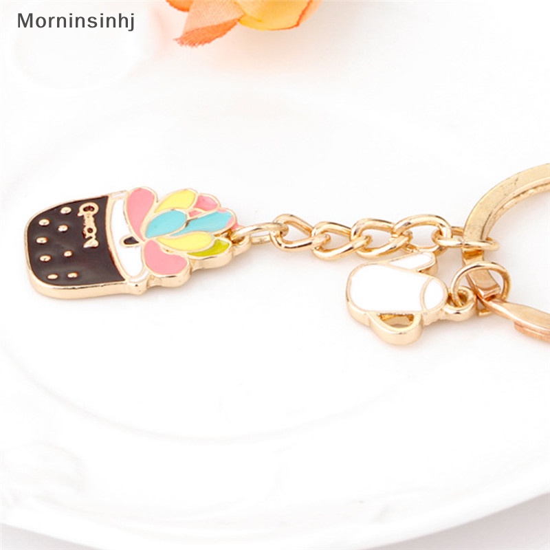 Mornin Enamel Motif Kaktus Key Ring Dompet Gantungan Kunci Liontin Aksesoris id