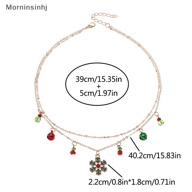 Mornin Halus Warna-Warni Lonceng Kristal Pohon Natal Liontin Kalung Untuk Wanita Fashion Klavikula Rantai Kalung Perhiasan Xmas Tahun Baru Hadiah id