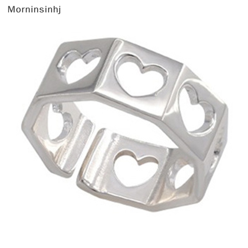 Mornin Geometris Berongga Jantung Pembukaan Cincin Sederhana Fashion Adjustable Jari Telunjuk Rings Untuk Wanita Minimalis Fashion Perhiasan Pesta Hadiah id