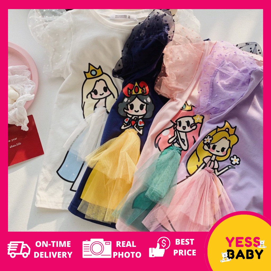 YESSBABY PRINCESS PUFF EBV Baju Dress Anak Perempuan Import