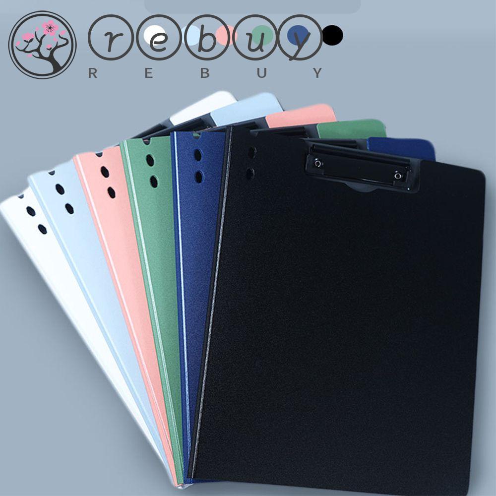 REBUY Rebuy A4 File Folder Double Clips Multifungsi Papan Alas Tulisan Memo Clip Board Test Paper Storage Tulisan Clipboard