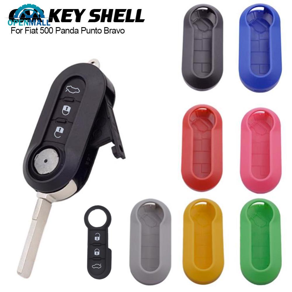 Openmall 3Pcs /set 3tombol Remote Dimodifikasi Flip Silica Kunci Mobil Shell Cover Blade Key Cover Case Untuk Fiat500Panda Punto Bravo D2X1