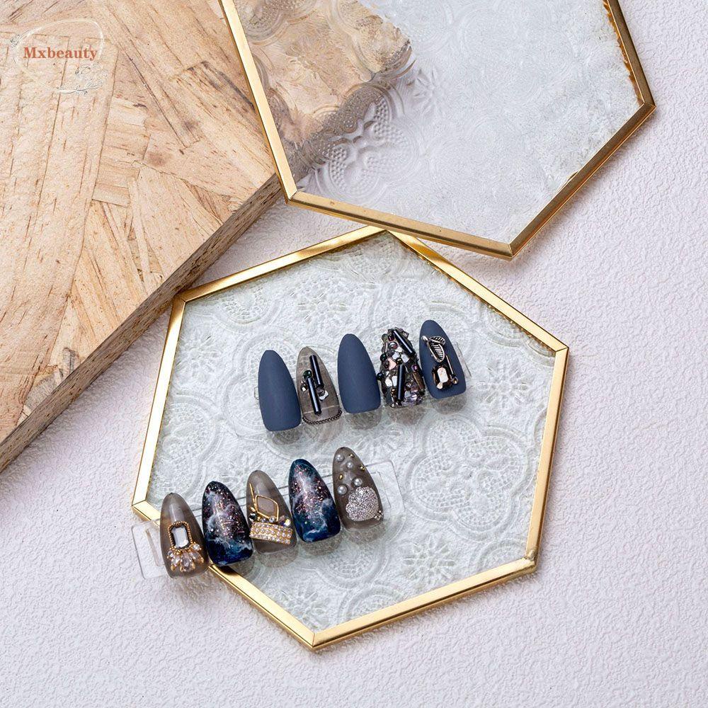 MXBEAUTY Nail Art Display Stand High End Gaya Jepang Manicuring Aksesoris Fotografi Kaca Alat Peraga Menembak Rak Pajangan Kuku