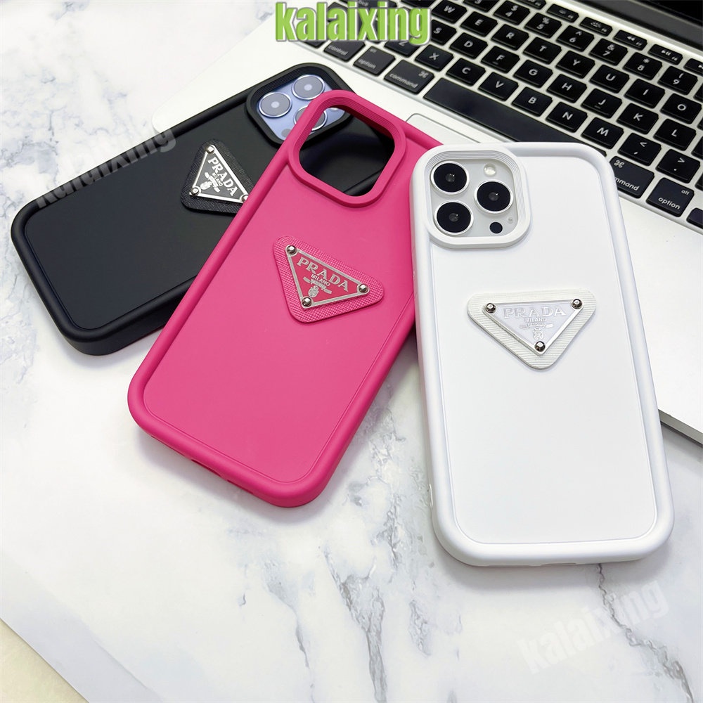 IPHONE Casing Ponsel 3D Prada Bahan Silikon Warna Solid Untuk Iphone14 13 12 11 Pro Max14 Plus 13Pro X Xs Max Xr Soft Casing