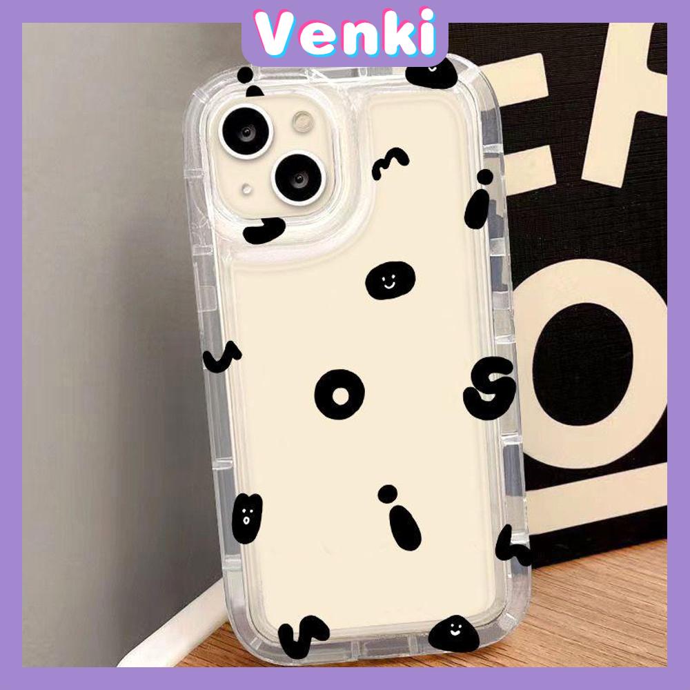 VENKI - Untuk iPhone 11 Case Bening Phone Case TPU Soft Airbag Shockproof Protection Camera Simple Cute Huruf Kecil Kompatibel dengan iPhone 14 13 Pro Max iPhone 12 Pro Max XR XS