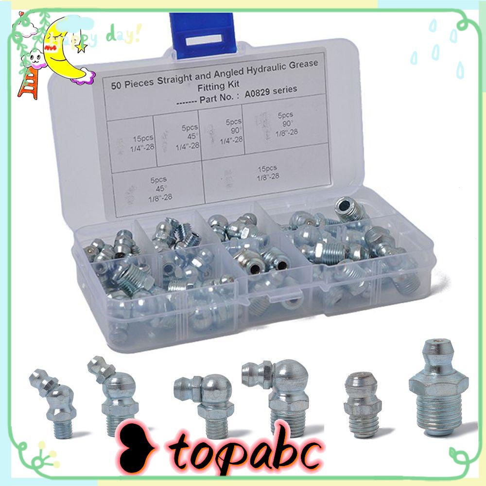 TOP 50pcs /Set Nozzle Kendaraan Pelumasan Mobil Enam Spesifikasi Set Zerk Injector