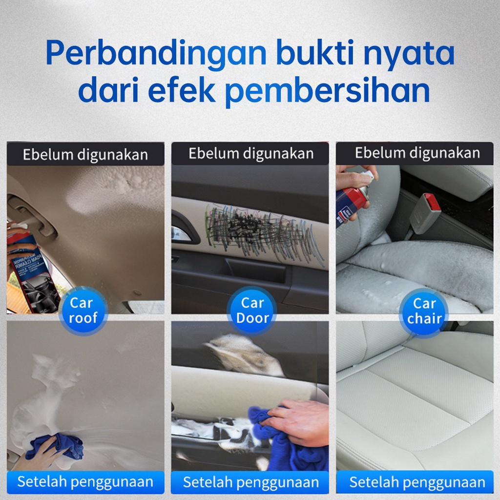 Glodway Pembersih Busa Interior Mobil/Interior Cleaner Mobil/Pembersih Jok Mobil/Pembersih Busa Multifungsi/Car Foam Cleaning/Pembersihan Sepeda Motor 650ml/botol