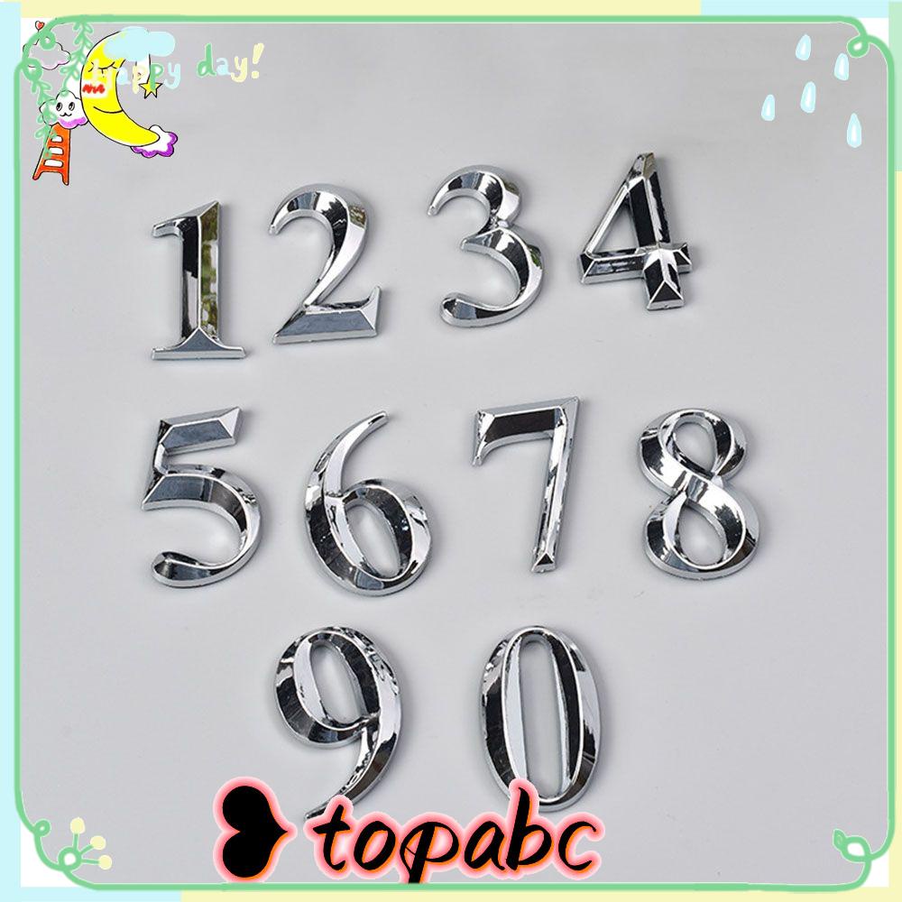 TOP Stiker Nomor Rumah Simplicity Silver 5cm 3D